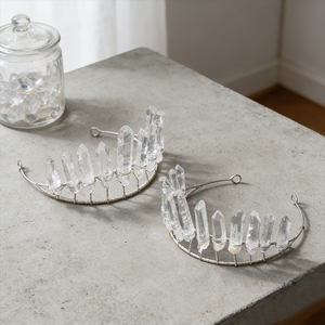 Bijoux en cristal de quartz clair de haute qualité, faits à la main, artisanat en cristal naturel, pointe de cristal de guérison, couronne en cristal - Product Image 5