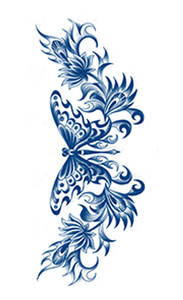Autocollant de tatouage temporaire imperméable non toxique à transfert d'eau, motifs papillon, <span class=keywords><strong>dragon</strong></span>, tigre, fleur, pour le corps, d'une durée de 2 semaines - Product Image 4