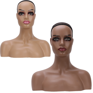 عبس عارضة أزياء واقعية أسود مزدوج الكتف نموذج سلسلة حزام نفخ شعر مستعار رئيس العفن وشاح الحرير صورة دعامة حجم كبير - Product Image 3