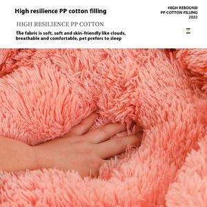 Weiches Luxus-Plüsch-Haustier kissen Rundes Katzen hunde bett Donut Cuddler-Kissen Dickes volles Katzen bett - Product Image 4