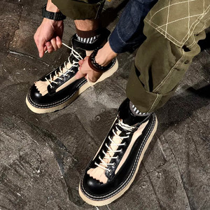 Nuovi Stivali Casual da Lavoro in Pelle di Vacchetta con <span class=keywords><strong>Suola</strong></span> Spessa, Stivali da <span class=keywords><strong>Uomo</strong></span> di Alta Qualità in Pura Pelle Bovina - Product Image 5