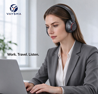 Casque sans fil ANC supra-auriculaire en gros, Bluetooth 5.3, structure rotative et pliable, jusqu'à 34 heures d'autonomie, prise en charge du logo personnalisé