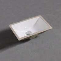 Lavabo de salle de bain rectangulaire moderne certifié CUPC W-016, à encastrer, pour hôtel, avec vasque en porcelaine lisse et facile à nettoyer