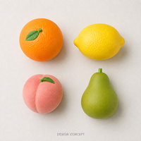 Balle anti-stress en mousse personnalisée en forme de fruits (orange, citron, pêche, poire) – Cadeau promotionnel de bureau