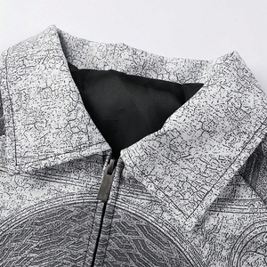 Chaqueta Casual de Mezclilla para Hombre, Estilo Vintage, Personalizada por la Fábrica <span class=keywords><strong>Qiyi</strong></span>, con Cierre y Estampado de Calaveras, Servicio OEM - Product Image 3