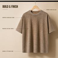 T-shirt Homme Oversize Boxy 230 g/m² Délavé à l'Acide avec Impression DTF Logo Personnalisé – Nouveauté USA, Meilleure Vente