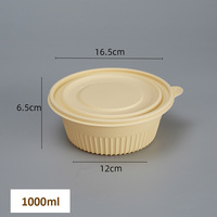 Boîtes alimentaires jetables personnalisées NEWRAY avec logo, 350 ml, 450 ml, 750 ml, 1000 ml, rondes, en amidon de maïs et canne à sucre, biodégradables