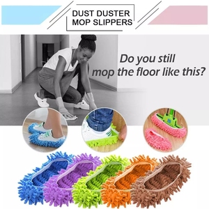 Mikrofiber terlik Unisex ev terlikleri zemin temizleme ayak zemin paspası toz temizleme aracı erkekler ve kadınlar terlik - Product Image 2