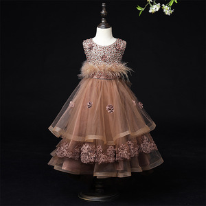 Robe de reine d'anniversaire blanche pur, tenue à l'ancienne, à manches longues, pour filles - Product Image 3