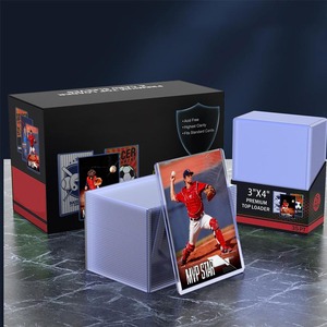 Protège-cartes semi-rigides en PVC personnalisés 35PT 50PT 75PT 100PT, pochettes de protection transparentes 3x4 pour cartes d'identité et cartes de sport, <span class=keywords><strong>Top</strong></span> Loaders - Product Image 1