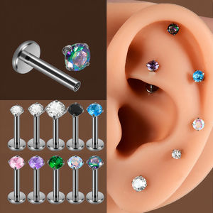 G23 टाइटेनियम क्लैव स्टड रंगीन cz zircon Labt कान लोब हेलिक्स ट्रेटस कार्टिलेज लिप पीरलिंग बॉडी क्लासिक शादी महान उपहार - Product Image 4