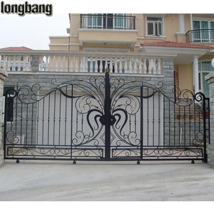 แบบประตูรั้วเหล็กดัดบานเลื่อนเรียบง่ายทันสมัยสำหรับบ้าน - Product Image 1