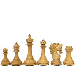 Piezas de Ajedrez Aristocrat de Alta Calidad, Piezas de Ajedrez de Madera, Juegos de Ajedrez Hechos a Mano, Ajedrez Ruso/Zebra para Niños - Product Image 1