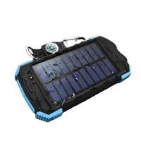 Nouveauté : Batterie externe solaire LED 20W à charge rapide, étanche, 10000mAh, Li-Polymère, double USB, Micro USB, pour téléphone portable