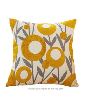 Housse de <span class=keywords><strong>coussin</strong></span> brodée en coton taies de <span class=keywords><strong>coussin</strong></span> carrées décoratives pour canapé-<span class=keywords><strong>lit</strong></span> et chaise à la maison 18x18 pouces - Product Image 2