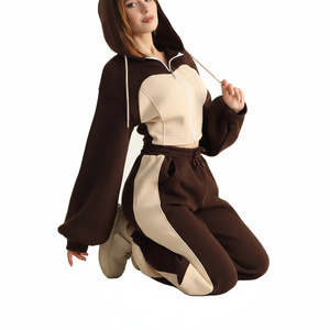 Chándal elegante del mismo Color para mujer, chándales de secado rápido de poliéster 100% para mujer, ropa de entrenamiento deportivo, chándales - Product Image 1