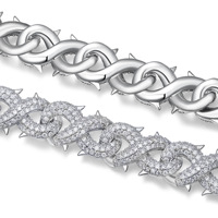 Nouveaux bracelets cubains Hiphop Jewelry en moissanite VVS, sertis de diamants ronds brillants, unisexe, en argent 925 plaqué or