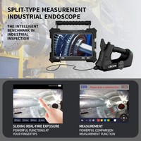 Boroscopio Industrial con Pantalla Táctil HD de 6 mm y 8'', Articulación de 360°, Clasificación IP67, Iluminación LED, 3 Horas de Duración de la Batería, para Turbinas