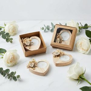 Portavelas de Madera en Forma de Corazón, Portavelas Rústico de Madera para Recuerdos de Despedida de Soltera, Centros de Mesa, Acción de Gracias - Product Image 5