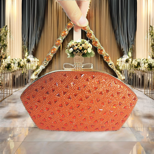 Women's Classic Casual Sparkling Evening Clutch <b>Bag</b> Rhinestone Decorated Chains Fashion Style Alloy Flower Diamond <b>Studded</b> - Product Image 2
