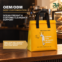 Sac isotherme non tissé pour plats à emporter avec doublure en aluminium, logo personnalisé pour cafés, repas, pâtisseries, collations et desserts