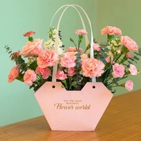 Nouveauté 2024 Boîte à fleurs en carton blanc portable Forme spéciale Sac floral Sac cadeau plié pour fleuriste Matériel
