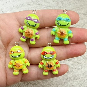 Charmes en résine HP0150, mignons et doux, tortues mutantes, pendentifs, dessins animés pour enfants, anime, fabrication de bijoux DIY, fournitures artisanales, accessoires - Product Image 2