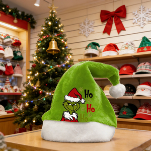Chapeau de Noël en velours double face pour adulte unisexe, vert <span class=keywords><strong>Grinch</strong></span>, épaissi, à revers, décontracté, pour les fêtes d'hiver et les festivals - Product Image 2