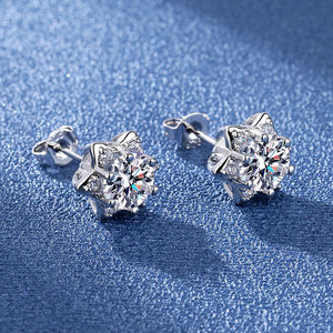 Pendientes Shinmi Heng Star Stud, chapados en oro blanco, cobre, joyería de moda para mujer, pendientes elegantes de estilo dulce - Product Image 2