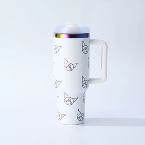 40oz thép không gỉ nhiệt Tumbler Mug cách điện chai nước với xử lý và rơm cho khắc laser - Product Image 1