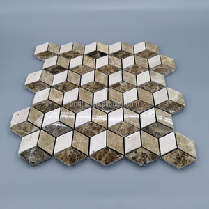 Mosaico in Marmo Esagonale 25Mm Design Giallo per Decorazione Pareti Cucina Piastrelle in Mosaico di Pietra Naturale per Pavimenti - Product Image 5