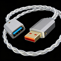 YIVO XSSH Hi-Fi Audio USB 2.0 Stecker-zu-Buchse Verlängerungskabel mit Abschirmung für Stabile Verlustfreie Datenübertragung - Audiophiler Qualität