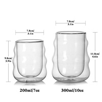 STAR-HOME Tasse en verre borosilicate double paroi 200ml/300ml Résistante aux hautes températures Style nordique Unisexe Café Thé au lait