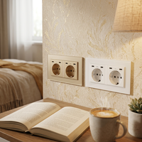 Prise murale double Schuko EU en verre trempé avec double port USB Type C+C 16A pour usage industriel et hospitalier
