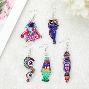 <span class=keywords><strong>Moda</strong></span> Goth Goth <span class=keywords><strong>spazio</strong></span> orecchini pendenti per ragazze donna ragazza regalo di compleanno gioielli adorabili - Product Image 1