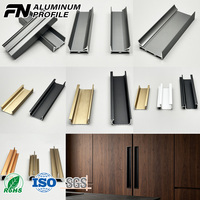 Profilé de poignée de placard en aluminium sur mesure, plusieurs finitions de surface, profilés en aluminium pour porte de placard, profilé en aluminium pour armoire