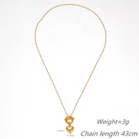 Collier pendentif cœur vintage style français plaqué or 18 carats en acier inoxydable avec fermoir OT facile à porter, résistant à la décoloration, cadeau idéal.