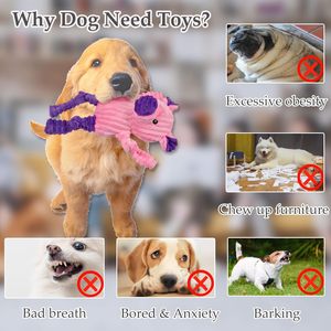5-Pack Stoere Piepende Hondenspeeltjes Assortiment Pluche Dierlijke Kauwspeelgoed Voor Kleine Middelgrote Puppy 'S - Product Image 4