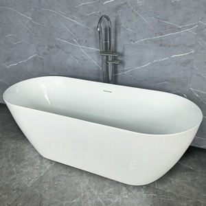 Moderno in acrilico CUPC CE Freestanding vasca da bagno materiale di forma ovale bordo sottile modello più venduto funzione di ammollo per adulti - Product Image 2