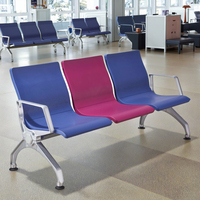 Chaises de réception Ekintop durables et écologiques à 3 places avec coussin en cuir pour salle d'attente d'aéroport, sièges publics à usage commercial