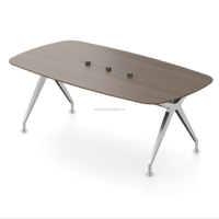 Mesa de Conferencia Rectangular Ejecutiva, Muebles Modernos para Reuniones de Oficina con Estructura de Acero y Tablero de MFC E0