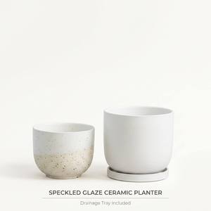 Décoration intérieure simple glaçure mouchetée mate <span class=keywords><strong>cactus</strong></span> succulent pot de fleurs plantes en pot pots pots en céramique avec soucoupe - Product Image 3