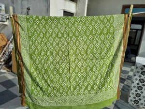 Handmade Wooden Block Printed <b>Sarongs</b>, Pareos & Scarves Lightweight Cotton Women’s Beachwear for Summer & Resort - Product Image 5