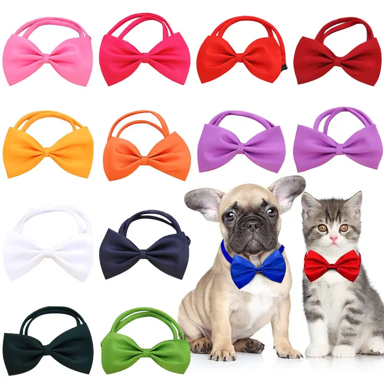 Factory Bulk Soft Comfy Pet Dog Bow Ties Collar Adjustable Cat Bow Ties Neck Accessories for Christmas Birthday Photography