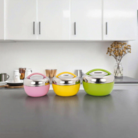 Boîte à lunch en acier inoxydable double couche Cute Eco-Friendly Freshness Conservation 2 compartiments Dual Tier Bento Food