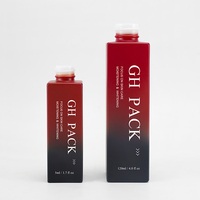 Bouteille en verre opaque dégradée de corps rectangulaire de 50ml 120ml avec bouchon de pompe pour l'emballage de shampooing de gel de lotion de soin de la peau sensible à la lumière