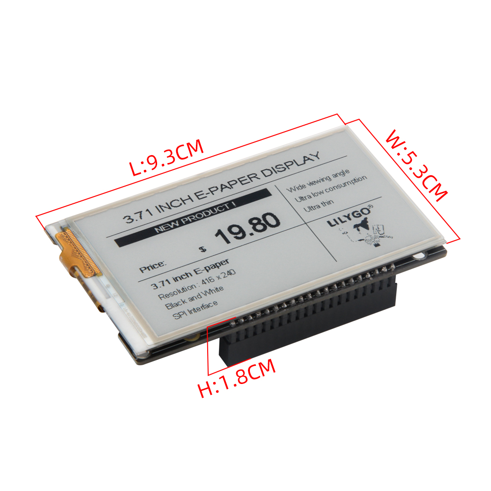LILYGO 3.71 Inch E-Ink Display for Raspberry Pi - E-Paper Module