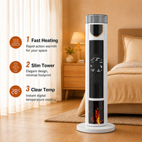Radiateur électrique vertical étroit à débit d'air sélectionnable, chauffage rapide de la pièce, grand réservoir d'eau pour importateurs d'articles ménagers