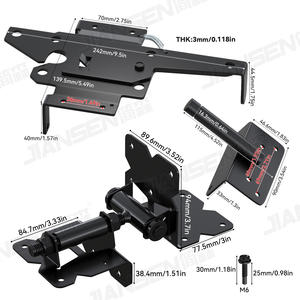 Kit perangkat keras taman dapat disesuaikan tugas berat aksesori pintu belakang pagar vinil PVC penutup mandiri gerendel baja tahan karat 304 hitam - Product Image 2