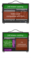 Boîtier en alu 12.4L Support de boîtier d'ordinateur portable ITX 240 support de refroidissement par eau SFX/SFX-L PSU, OEM/ODM USB3.0 Type-c